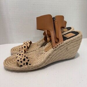 Dolce Vita Women's Gisele Espadrille Wedge Sandal Leather Leopard Size 9.5